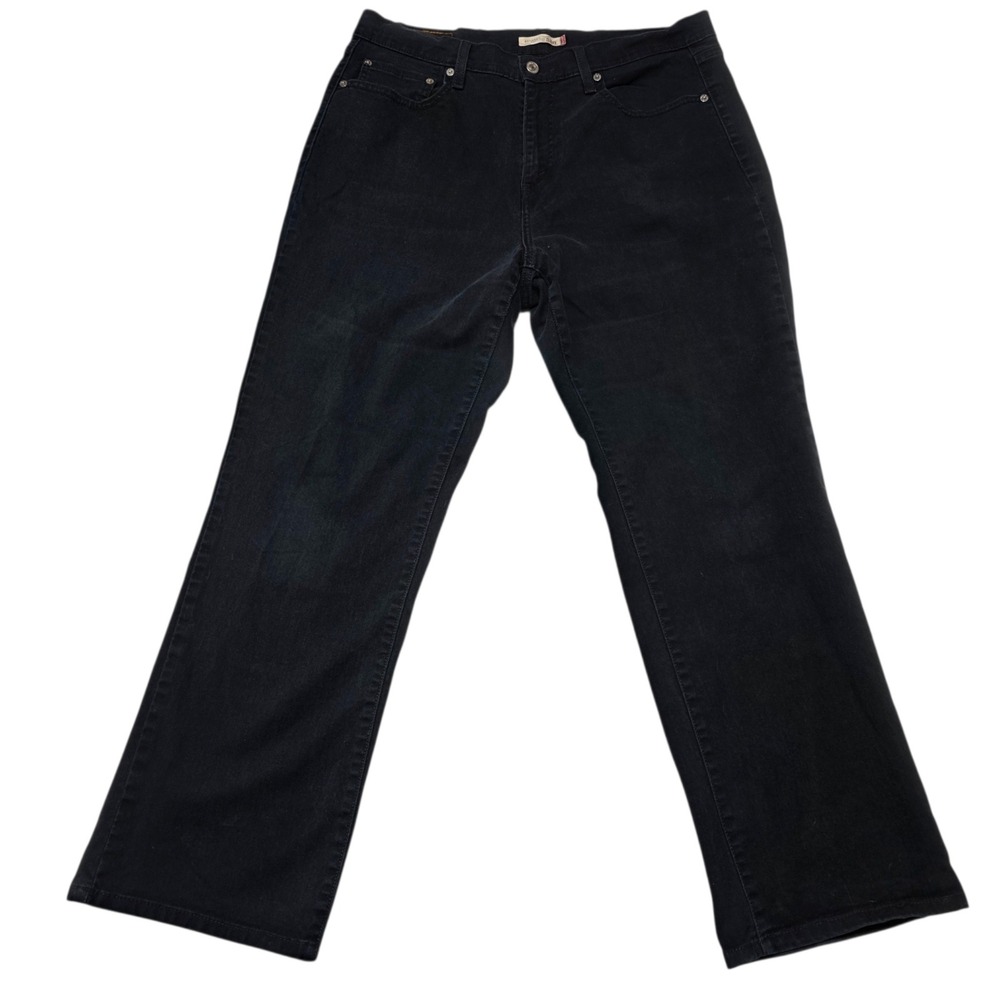 Levi's 550 Relaxed Boot Cut Jeans Women 18M Black Denim Stretch Comfort
